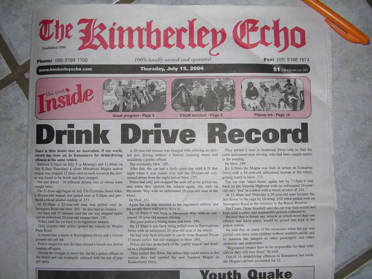 Drink Driving World Record - Australian Idioms