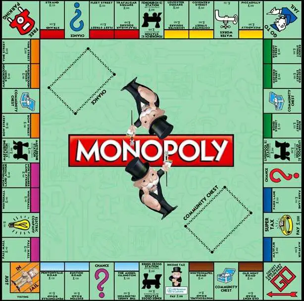Monopoly board original places monopoly board - planebda