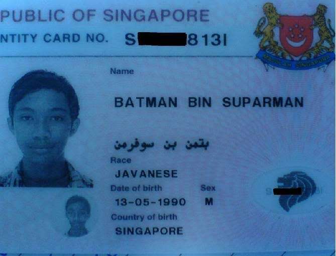 Funny Passport Photos - Batman Bin Suparman