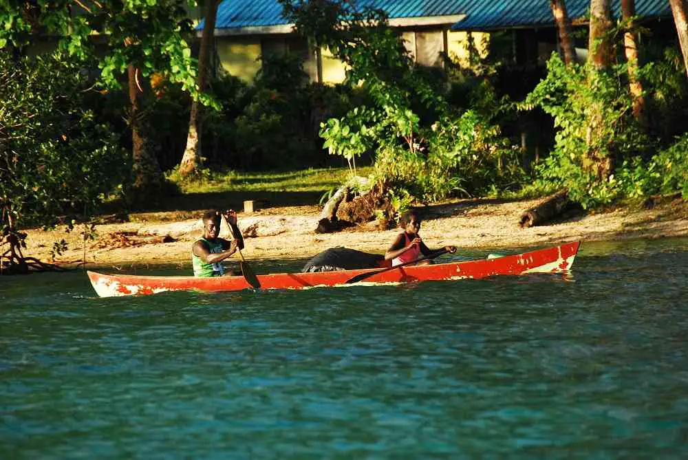 Canoeing In The Solomon Islands